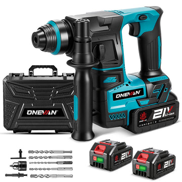 ONEVAN 24mm Brushless Rotary Hammer Drill - Concrete & Wood Drilling | For Makita 18V Battery