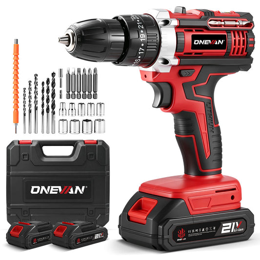 ONEVAN 0.8-10mm Cordless Impact Drill Electric Screwdriver Set With 24/34 Accessories | For Makita 18V Battery
