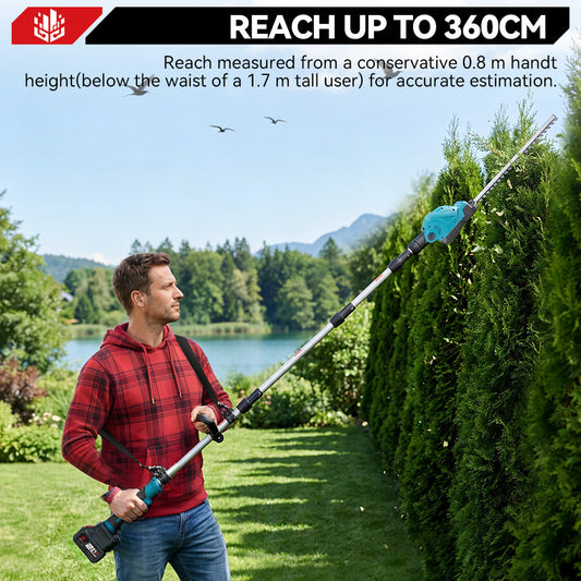 ONEVAN 20" Cordless Pole Hedge Trimmer (All-in-One) with Shoulder Strap & LED Display