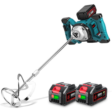 ONEVAN 6-Speed Cordless Brushless Concrete Mixer, LED Display | For Makita 18V Battery