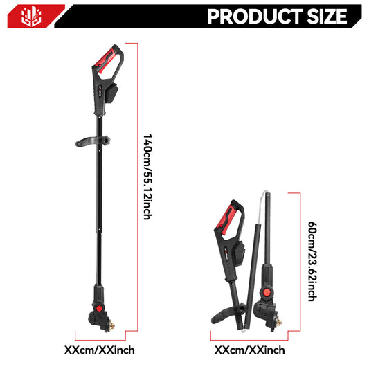 ONEVAN 10” Brushless Cordless Grass Trimmer –  Adjustable & Portable | For Makita 18V Battery