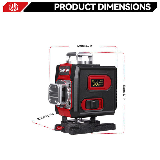 ONEVAN LK-822 16-Line 4D Laser Level | Digital Display | Rotatable Window & Base