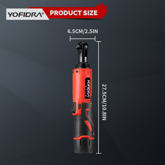 ONEVAN 12V 60N·m Cordless 3/8 Right Angle Ratchet Wrench for Car Repair