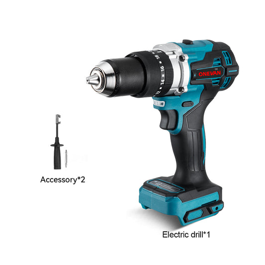 ONEVAN 13mm Electric Drill & 18V Handheld Planer Brushless Cordless 2‑Pc. Combo Kit 3.0Ah