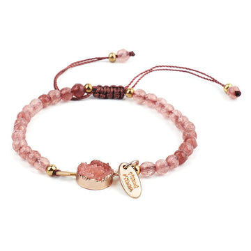 Pulsera de la suerte de Cuarzo Rosa (2x1)