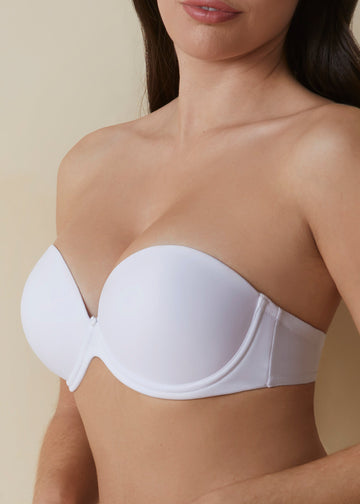 Sujetador sin tirantes con aros y copas doble push up con tirantes extraíbles - mod. Carlota