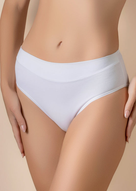 Braguita de cintura alta en suave algodón - mod. Blanca