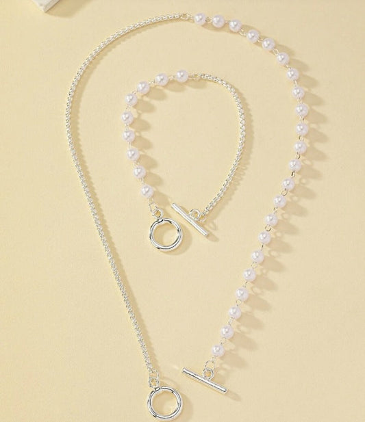 Collar y Pulsera Indira - Plateado