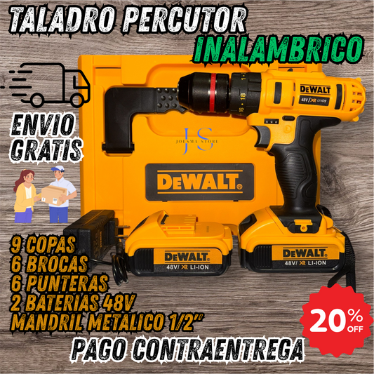 Taladro Percutor Dewalt 48V Inalambrico mandril 1/2"👷‍♂️⚒️🔧🧰